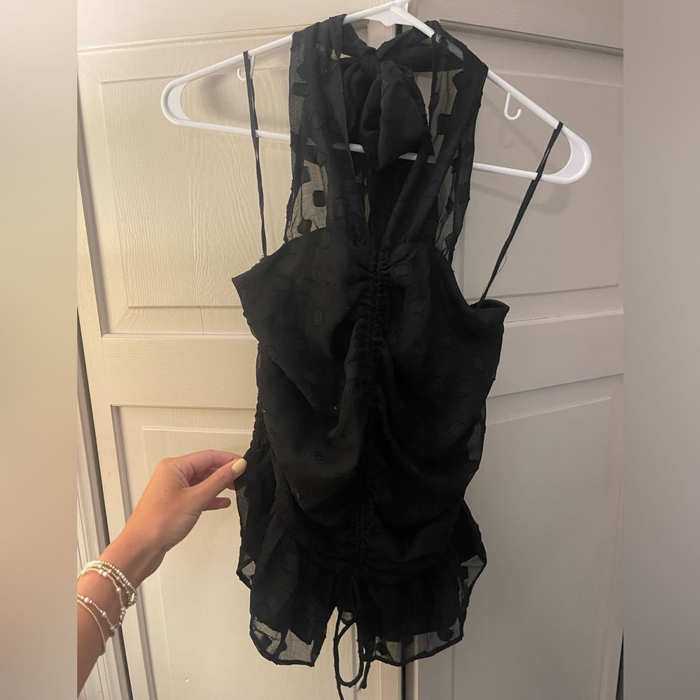 Black Sheer Sleeveless Top